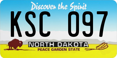 ND license plate KSC097