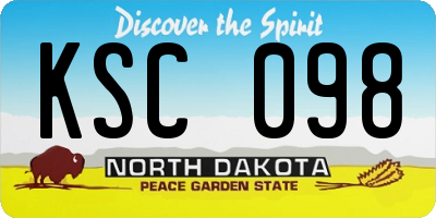 ND license plate KSC098