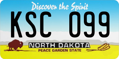 ND license plate KSC099