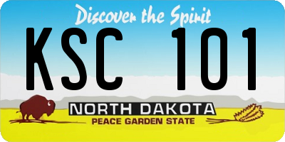 ND license plate KSC101
