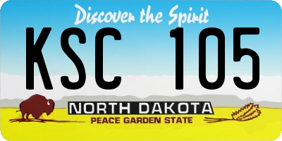 ND license plate KSC105