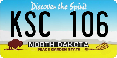 ND license plate KSC106