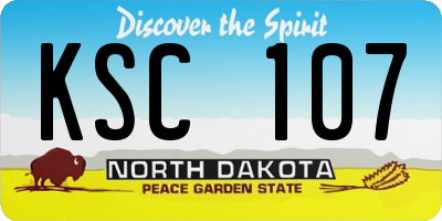 ND license plate KSC107