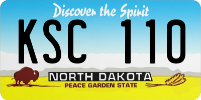 ND license plate KSC110