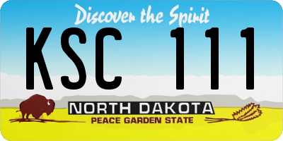 ND license plate KSC111