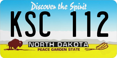 ND license plate KSC112