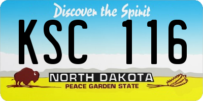 ND license plate KSC116
