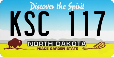 ND license plate KSC117