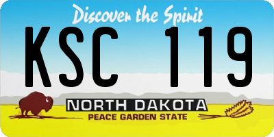 ND license plate KSC119