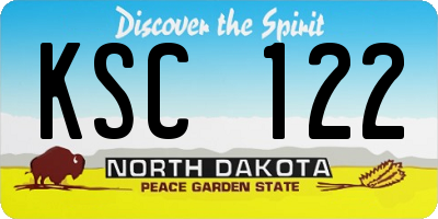 ND license plate KSC122