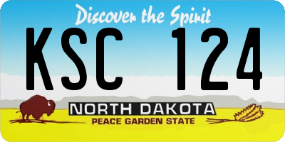 ND license plate KSC124