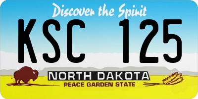 ND license plate KSC125