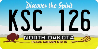 ND license plate KSC126