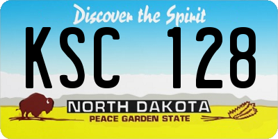 ND license plate KSC128