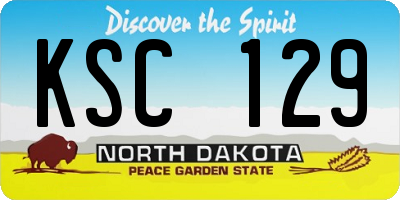 ND license plate KSC129