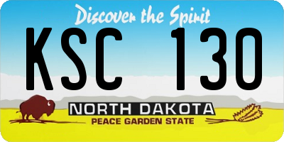 ND license plate KSC130