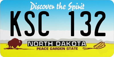 ND license plate KSC132