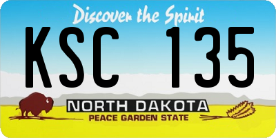 ND license plate KSC135