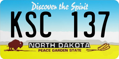 ND license plate KSC137