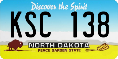 ND license plate KSC138