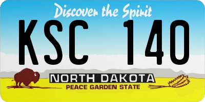 ND license plate KSC140