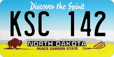ND license plate KSC142