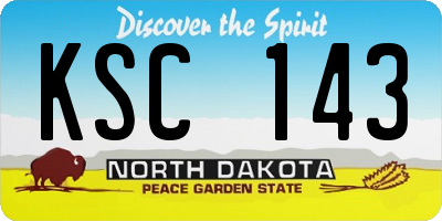 ND license plate KSC143