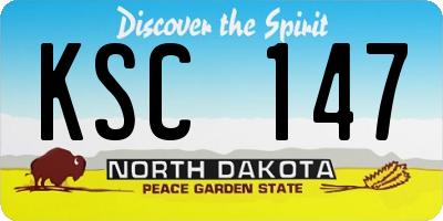 ND license plate KSC147