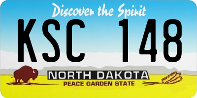 ND license plate KSC148