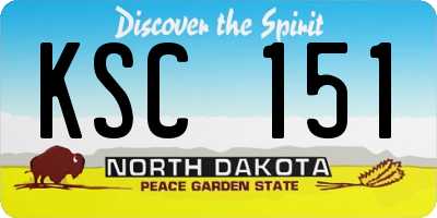ND license plate KSC151