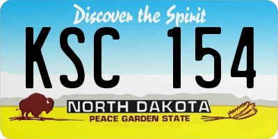 ND license plate KSC154
