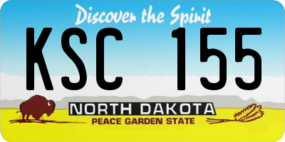 ND license plate KSC155