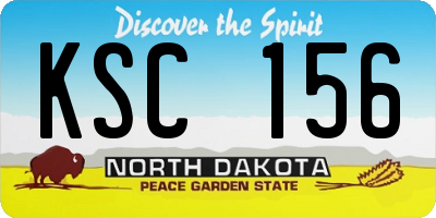 ND license plate KSC156