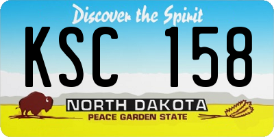 ND license plate KSC158