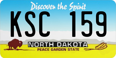 ND license plate KSC159