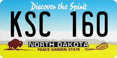 ND license plate KSC160