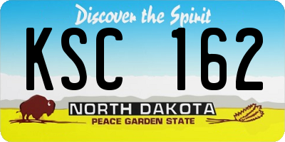 ND license plate KSC162