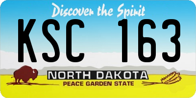 ND license plate KSC163