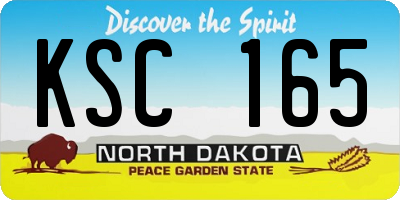 ND license plate KSC165