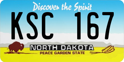 ND license plate KSC167