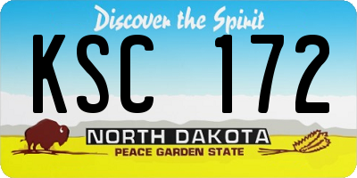ND license plate KSC172