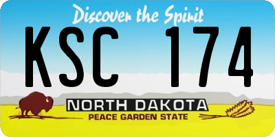 ND license plate KSC174