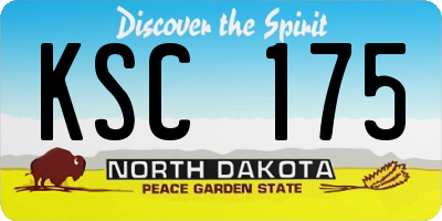 ND license plate KSC175
