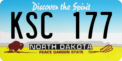 ND license plate KSC177