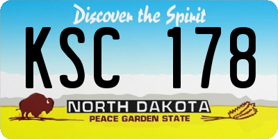 ND license plate KSC178