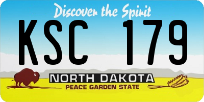 ND license plate KSC179