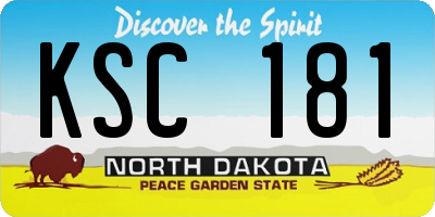 ND license plate KSC181