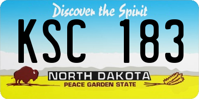 ND license plate KSC183