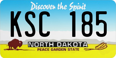 ND license plate KSC185