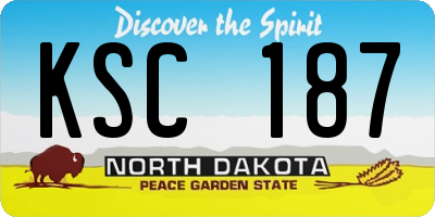 ND license plate KSC187